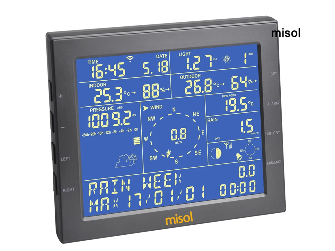 MISOL / Wireless weather station connect to WiFi, upload data to web (wunderground)