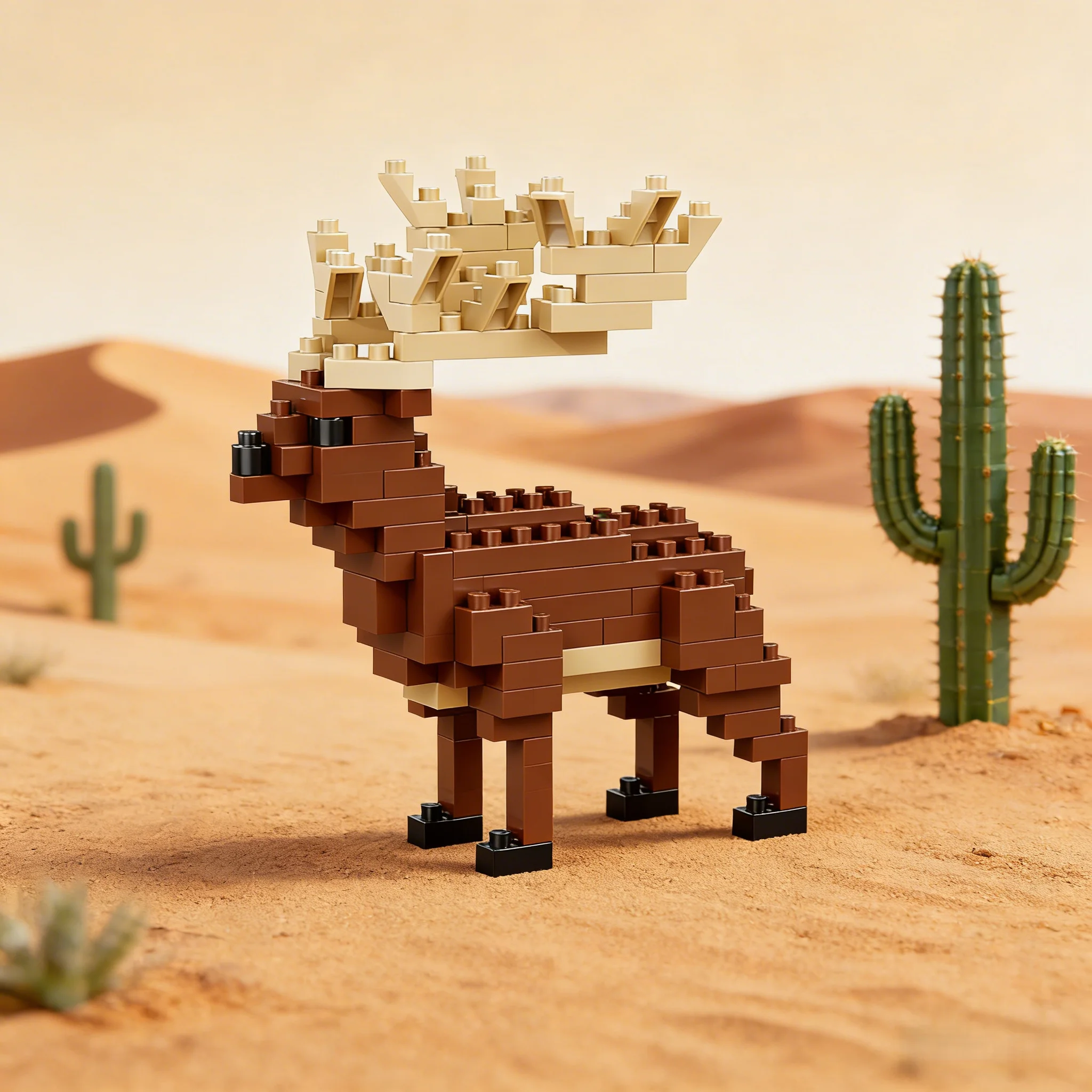 自然動物 3D モデル マイクロミニビルディングブロックキット - 草原の風景、組み立ての楽しみ、コレクタブルフィギュアディスプレイ