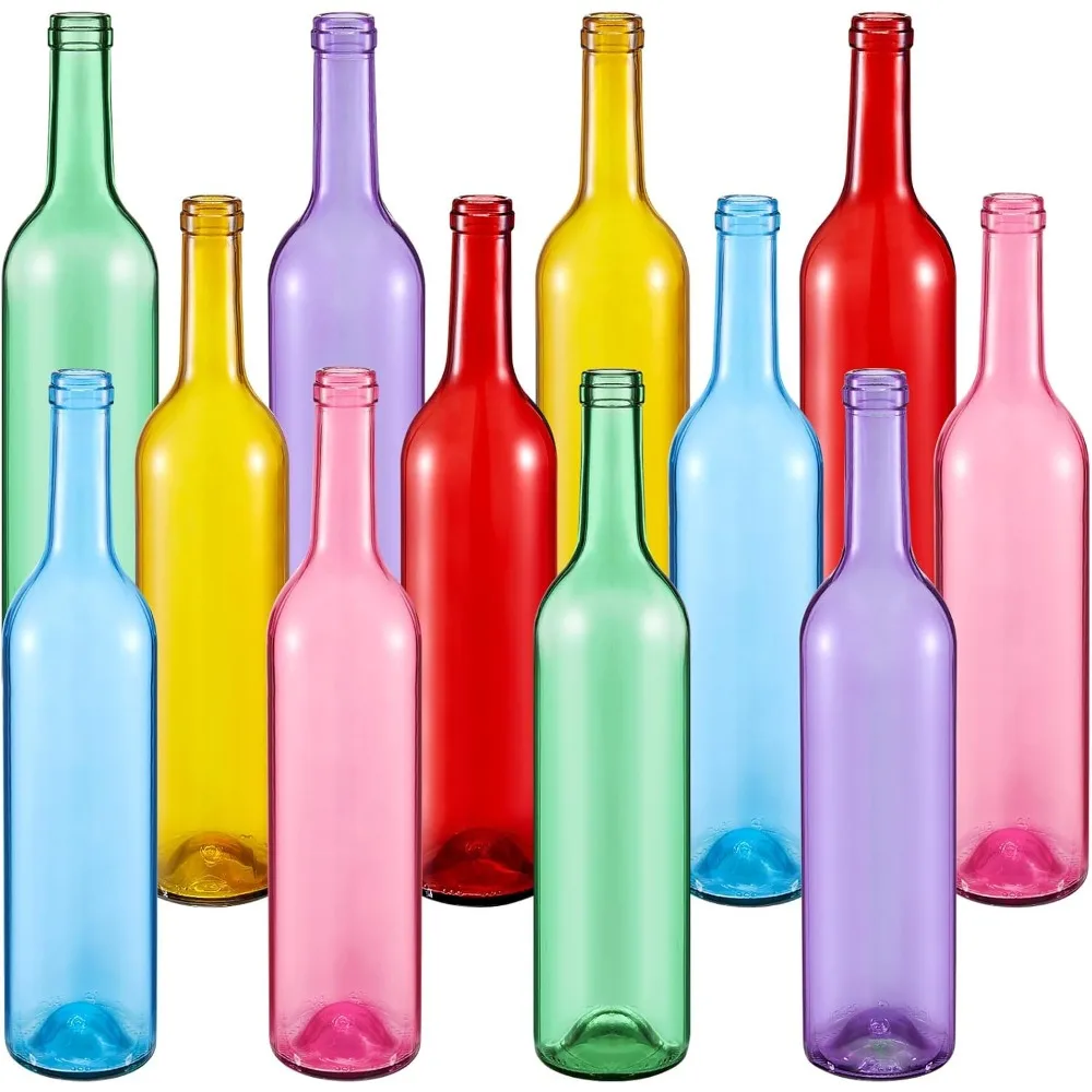 

Set of 12 Decorative Glass Bottles for Bottle Tree, 750ml Capacity, Suitable for Outdoor Garden and Indoor Home Decor, Ideal for