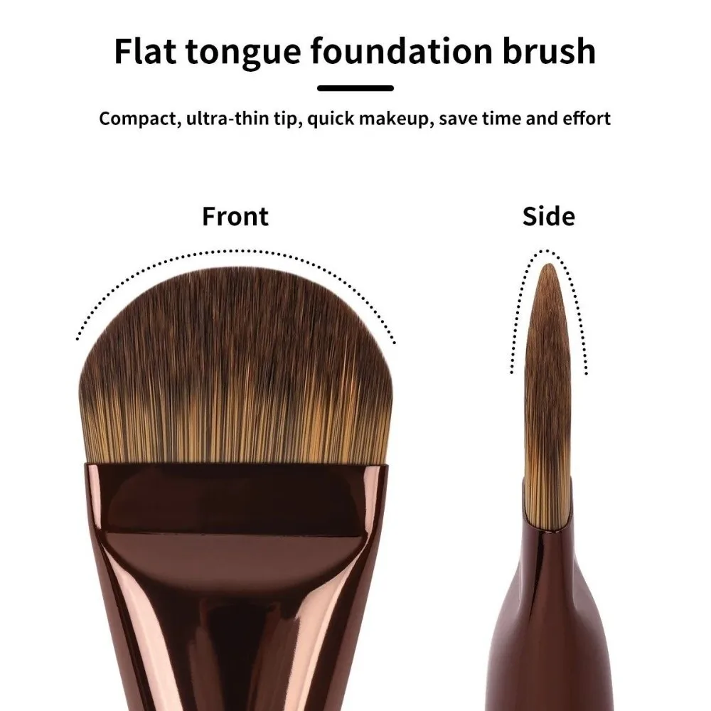 2pcs Convenient Ultra Thin Makeup Brush Set Portable Multifunctional Shadow Brush Foundation Highlighter Brush Makeup Tool