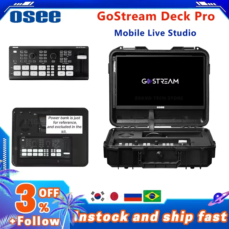 Osee GoStream Deck Pro Live Streaming Multi Camera Video Mixer Switcher Recorder Player Kit With NDI Upgradable