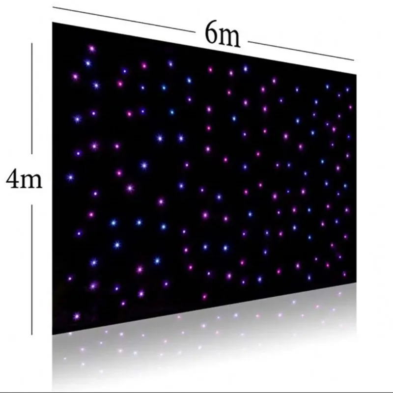 

Customized Stage LED Star Backdrop Curtain Starry Sky RGB Colored Velvet Cloth For Wedding Event Baby Shower Party Supplies