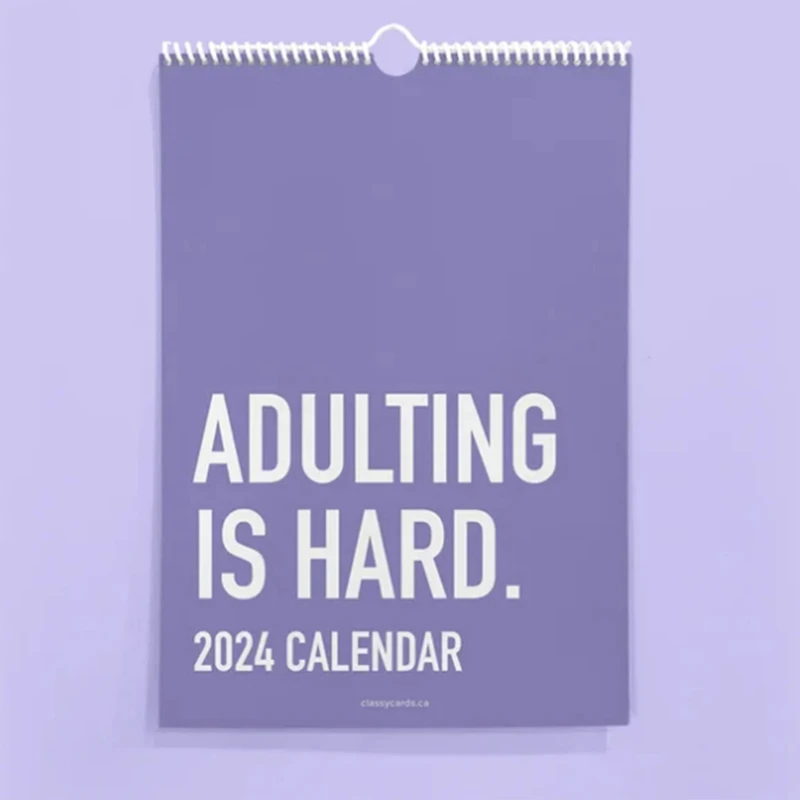 

ADULTING IS HARD 2024 CALENDAR 12-Month Schedule Paper Calendar 2024 Lovely Pooping Funny Gift Home