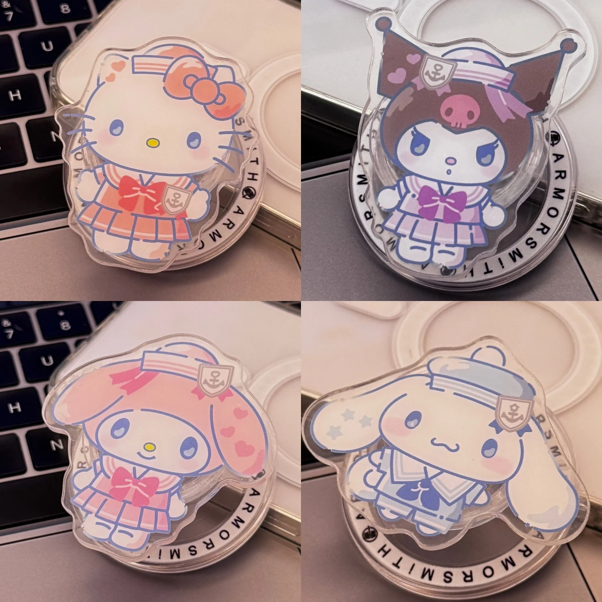 

Sanrio Hello Kitty Kuromi Pochacco Melody для Magsafe, магнитная ручка для телефона, подставка для iPhone, складной держатель для беспроводной зарядки