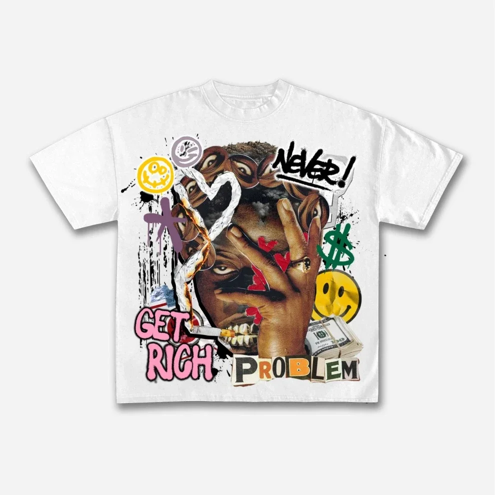 الأكثر من My Opps خمر مجردة رجل الجرافيك القطن تي شيرت الرجال النساء Y2K قصيرة الأكمام المعتاد تي شيرت الشارع الشهير المحملة القمم #5