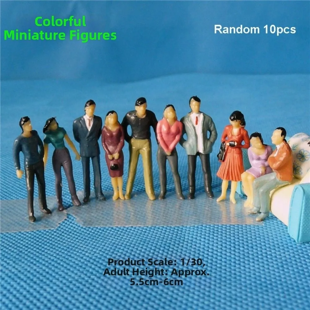 10pcs 1:42/1:30/1:25 Scale Sand Table Model Mixed Pose Mixed Color Building People DIY Handmade Simulation Human Model