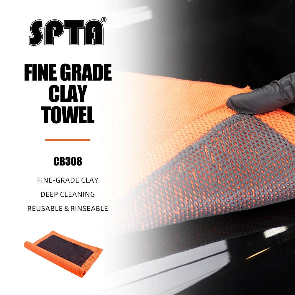 SPTA V2 Clay Bar Towel Auto Detailing Clay Bar Cloth Microfiber Car Wash Towel
