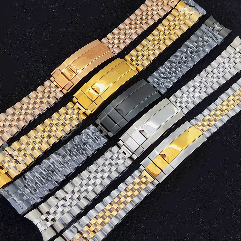 904L Stainless Steel Bracelet 20mm Watch Strap for NH35/NH36 Watch Replacement Parts SUB Watch Strap watch jubilee