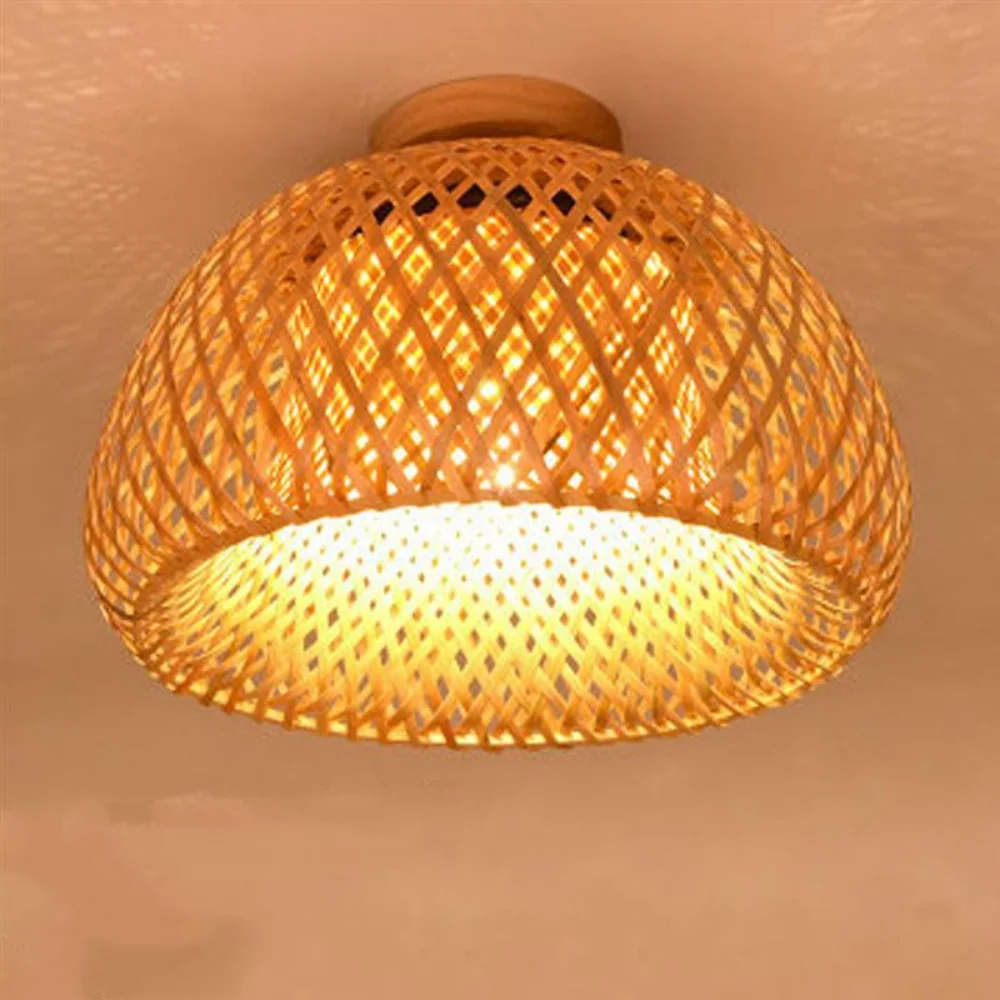 30 Rattan Wicker Ceiling Light Pendant Lamp Shade Home Room Decor Lustre Bamboo Wood Art Suspended Chandelier Luminaire