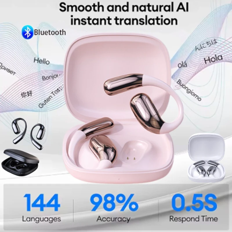 

AI translation earbuds real time headphones for running bluetooth multifunction intelligent wireless headphones noise cancelling