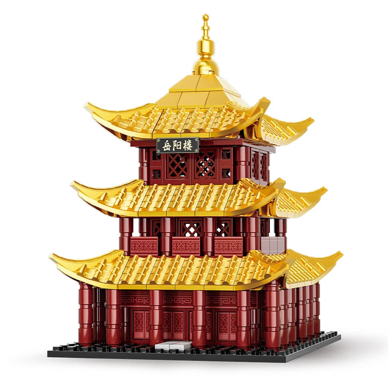 

Chinese Ancient Architecture Yueyang Tower Home Decoration Ornaments Building Blocks Bricks Toys Gifts