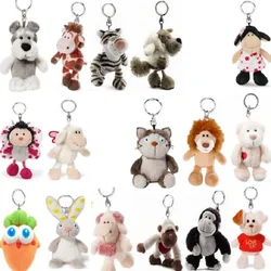 Nice Rat Wolf Pig Cat Racoon Schnauzer Sheep Hippo Meerkat Small Animal Key Ring Pendant Plush Toy Birthday Christmas Gift 1pc