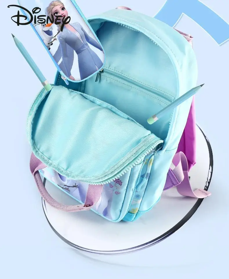 Mochila de princesa Disney para niños, bolso de estudiante de gran capacidad de alta calidad, bolso de mano ligero de dibujos animados para niñas, moda Popular, nuevo