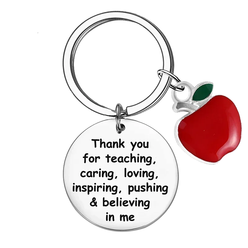 Charm Teacher Appreciation Gifts Keychain Teacher Retirement Gifts Key chain Keyring Holder Teacher Birthday Christmas Gifts