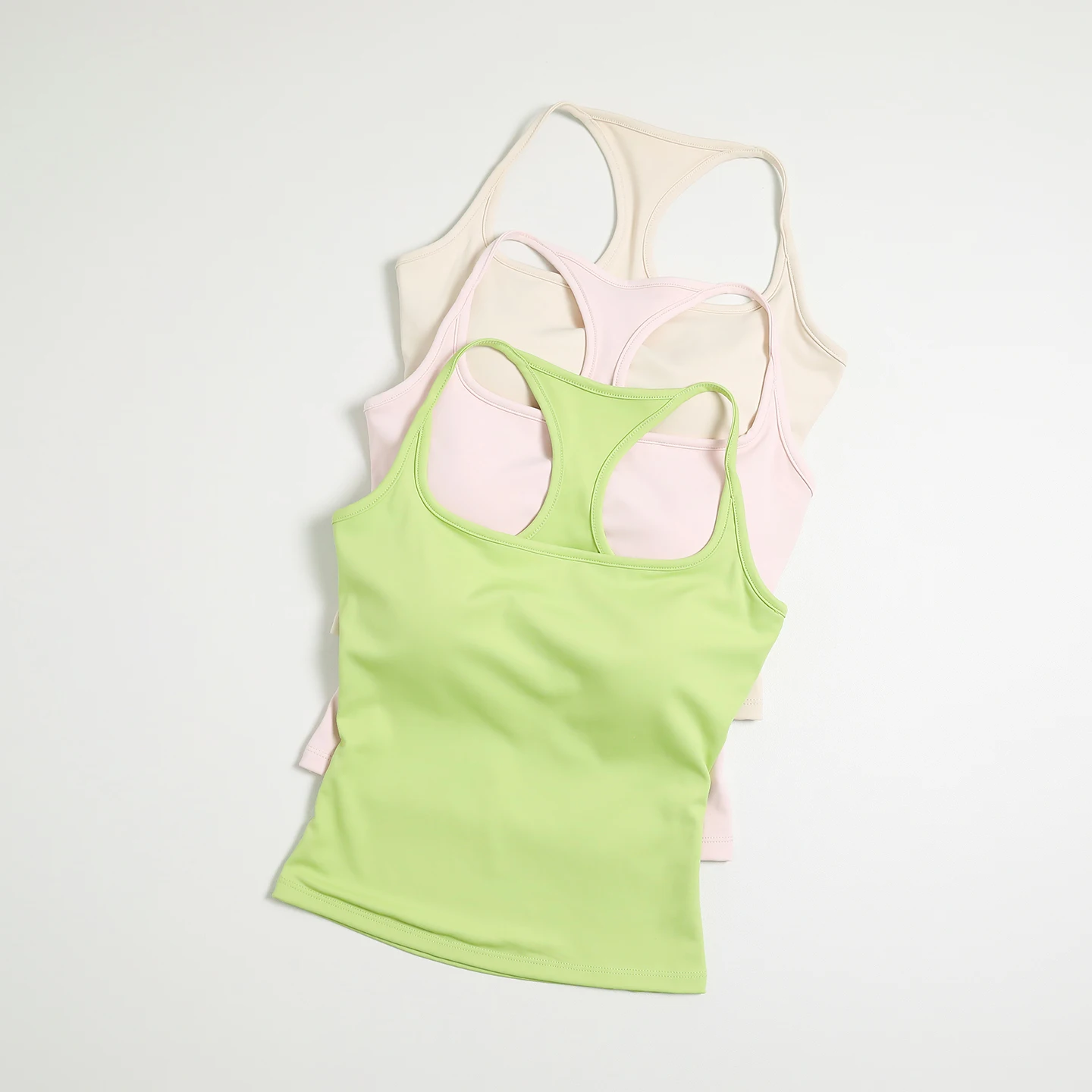 Women Thin Strap Racerback Yoga Tank Top Square Neck Slim Breathable Fitness Running Sports Vest