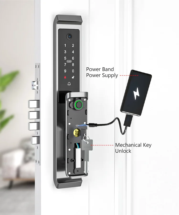Neue Bluetooth TTlock App Sicherheit Tür Kamera Sperre Video Fingerprint Elektrische Haushalts Automatische Riegel Smart Türschloss – Detail 11