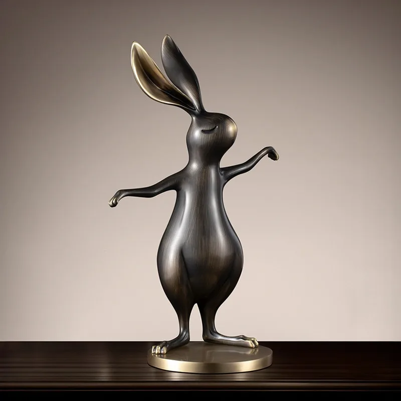 

Pure brass rabbit ornament creative entrance living room soft decoration jewelry