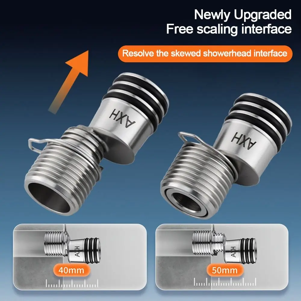 الفولاذ المقاوم للصدأ بزاوية منحني القدم زاوية تعديل تطول دش صنبور محول سميكة الحائط #5