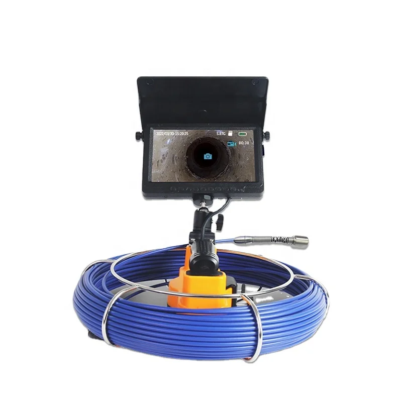 

8-Level Push Rod CCTV Drain Pipe Inspection Camera 7-inch IPS Display IP68 Waterproof 10X Zoom DVR Recording 105 Field