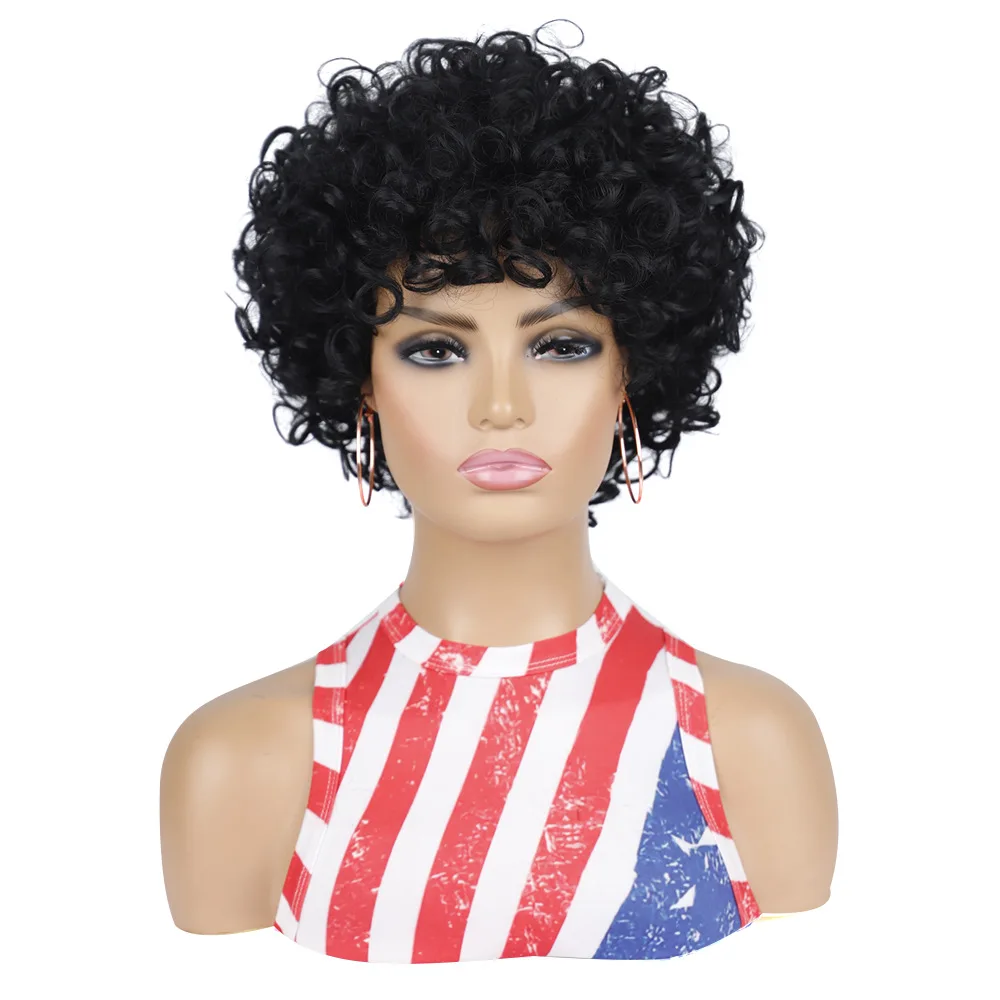 

Синтетический короткий вьющийся парик для женщин, пушистые весенние кудри, естественный вид, объемный волнистый парик, повседневная вечеринка, косплей