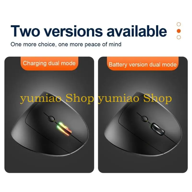 587B Ergonomic Mouse Vertical Wireless Mouse 2.4GHZ Quiet Mouse 1600DPI for Laptop