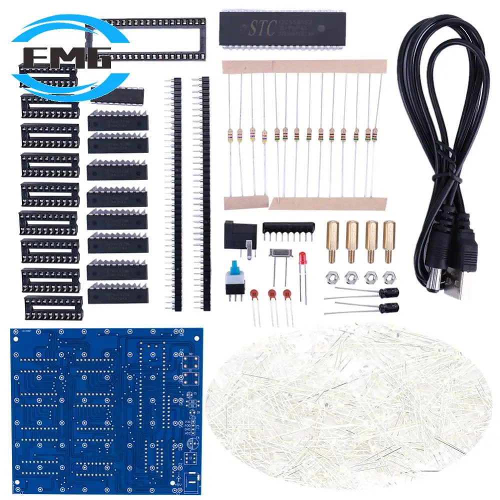 3D8 8x8x8 3MM Cube Soldering Kit LED Display Electronic Diy Kit 4.5-5.5V Mini 3D Led Cube DIY Electronics Kit LED Cube PCB Board