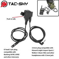 TAC-SKY Geräusch reduzierung Kopfhörer Mikrofon kabel für msa sordin/Impact Sport elektronische Ohren schützer schießen taktisches Headset