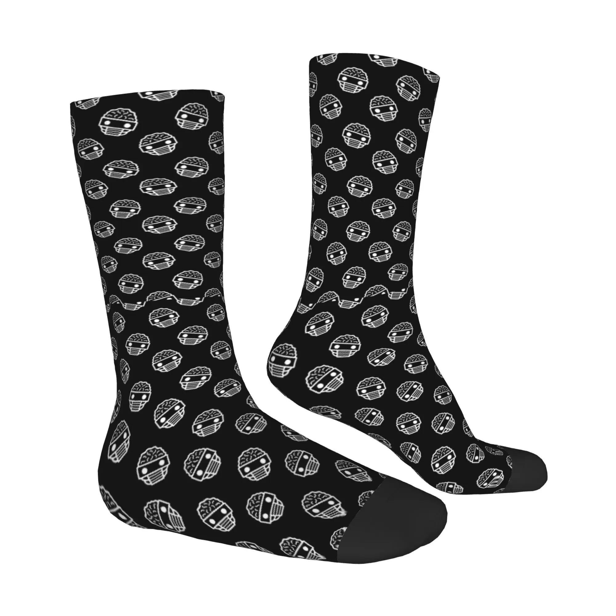 جوارب Happy Men's Boogie Robot Retro Alien ET Space Harajuku Seamless Crew Sock هدية مطبوعة