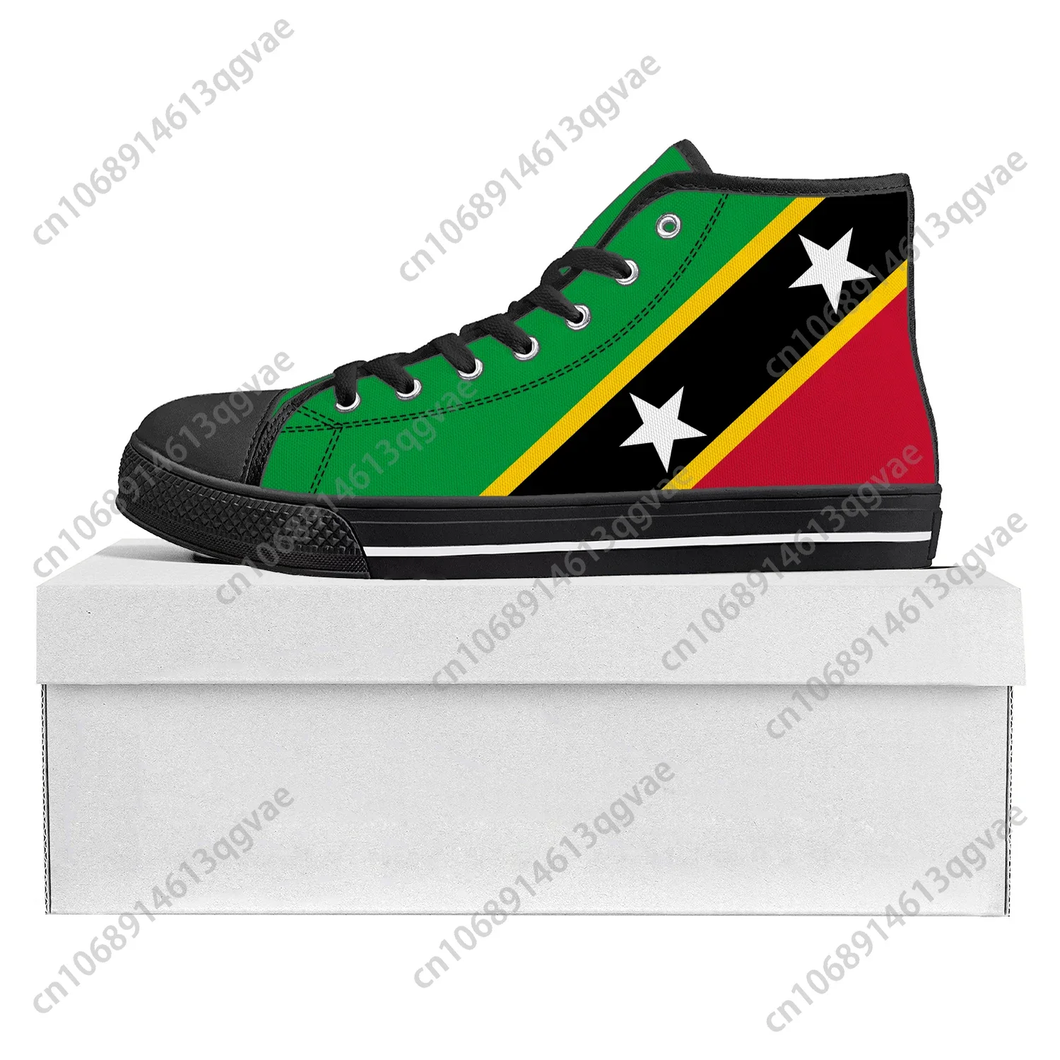 St Kitts and Nevis Flag High Top High Quality Sneakers Mens Womens Teenager Canvas Sneaker Casual Couple Shoes Custom Shoe