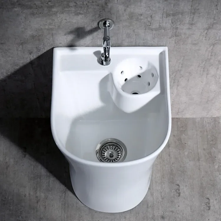 Ceramic squeezed dry basket, balcony mop pool, bathroom one-click Taiwan-controlled mop pool