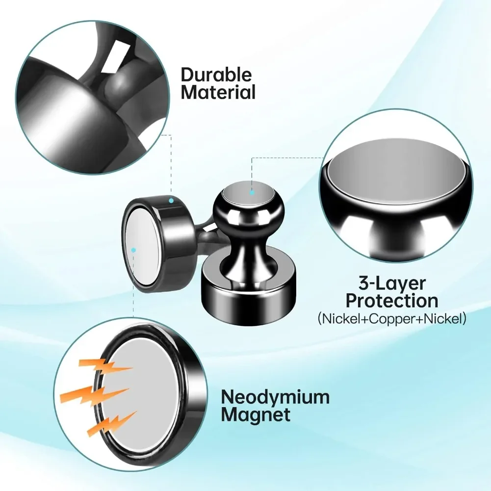 2-15 Pcs Super Strong Neodymium Magnetic Pushpins Sucker Thumbtack Durable Steel Magnet Push Pin for Refrigerator Whiteboard