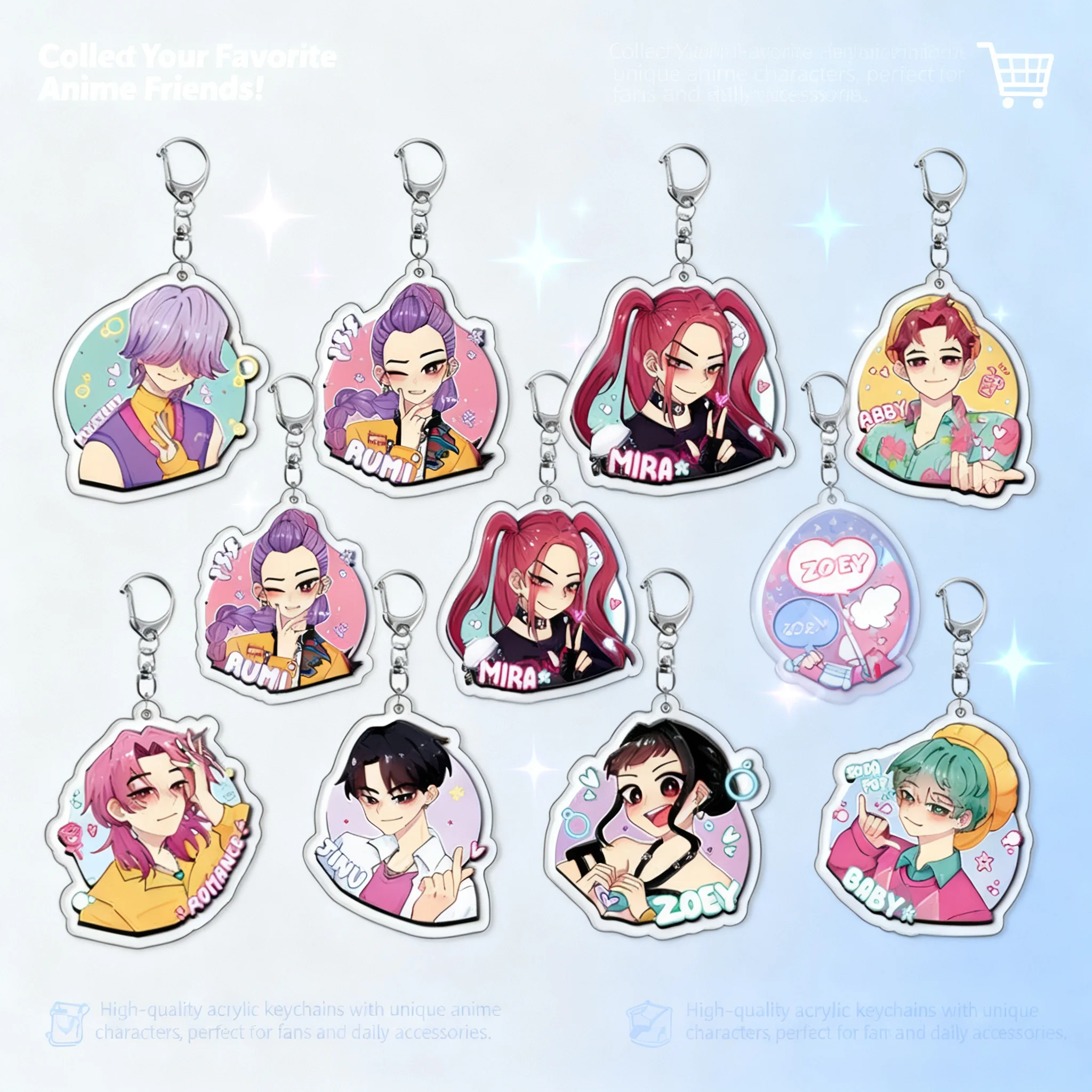 

Demon Slayer Anime Acrylic Keychain New Design Cosplay Accessories Anime Girl Keychain Anime Merchandise Gifts For Fans