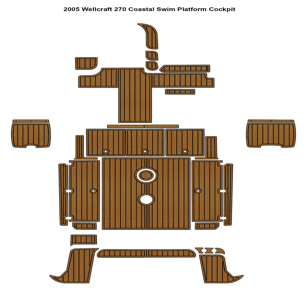 2005 Wellcraft 270 Coastal Swim Platform Cockpit Boat EVA Teak Deck Foam Floor Mat Pad SeaDek MarineMat Style Self Adhesive