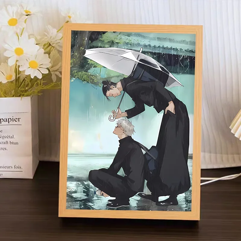 ضوء إطار LED لشخصية الأنمي ، ديكور مخصص ، إطار صورة ، مصباح ليلي ، رسم ، هدية متوهجة ، مكتب ، زخرفة الغرفة ، Jujutsu Kaisen