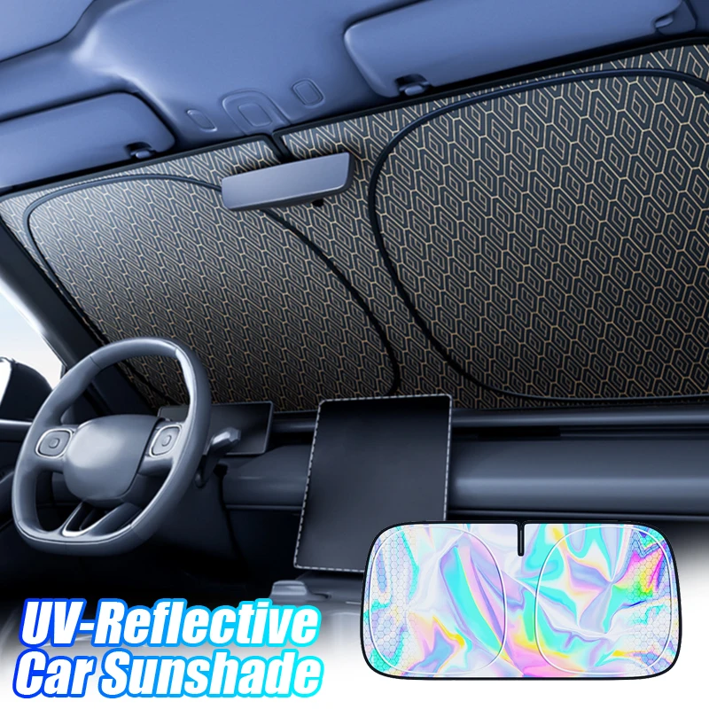Windshield Curtains for Car UVR-Reflective Windscreen Sun Shade Sun Protection Cover Foldable Full Coverage Sunshade Curtain