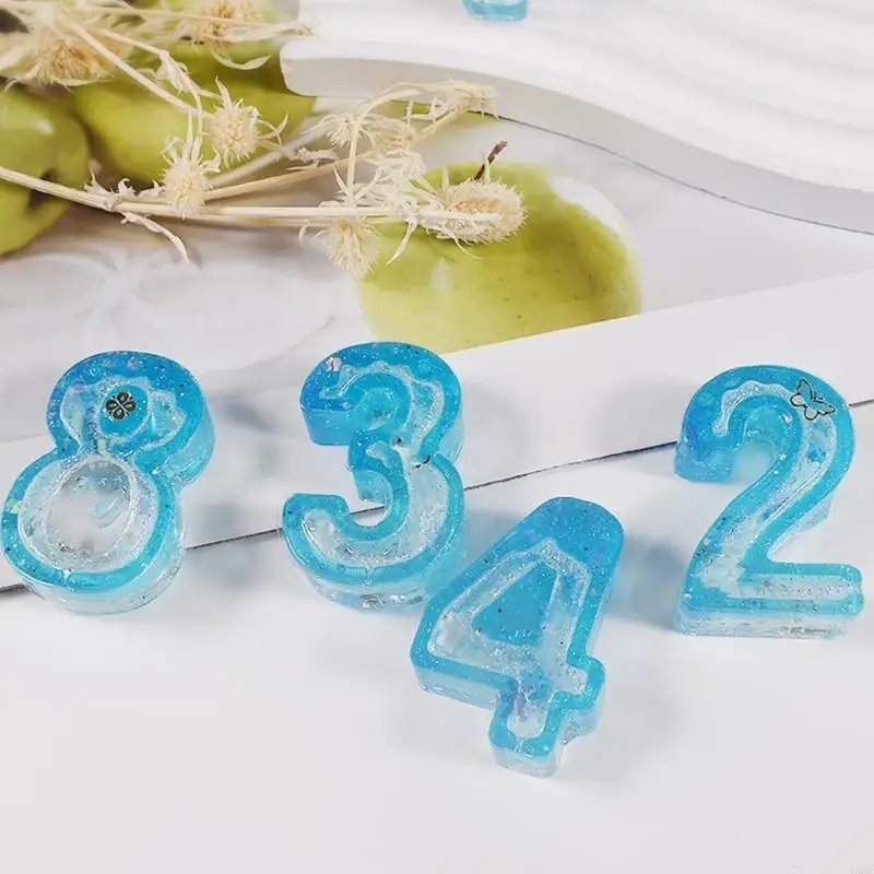 Molde número 45be 0 a 9 moldes resina epoxi silicona para manualidades arte hechas a mano bricolaje