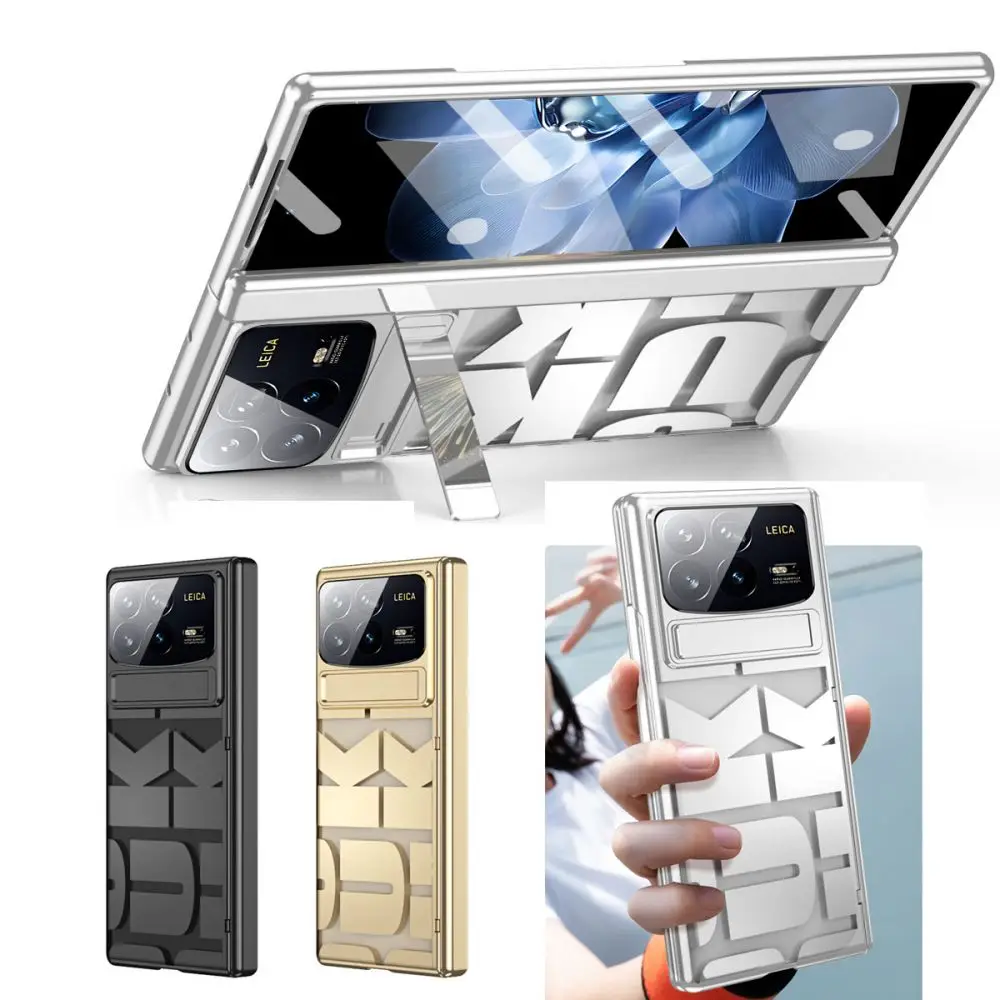 

Модный жесткий чехол-накладка из поликарбоната с гальваническим покрытием и надписью для Xiaomi Mix Fold 4 3 со стеклянной пленкой для экрана