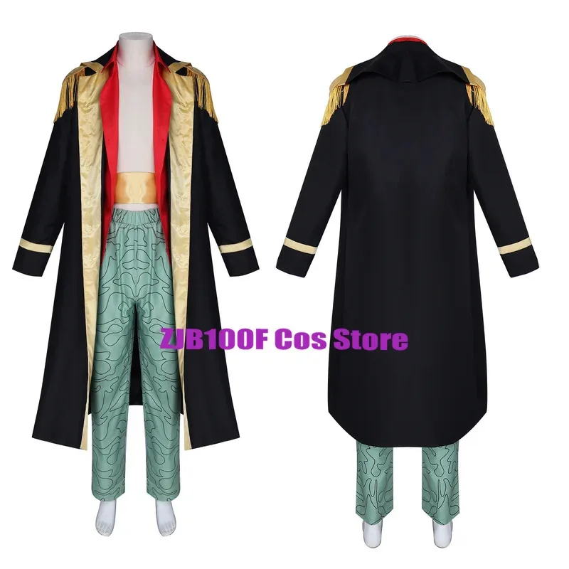 Marshall D Teach Cosplay Anime Blackbeard Costume Uniform Trench Hat Suit Halloween Party Role Play Outfit for Men