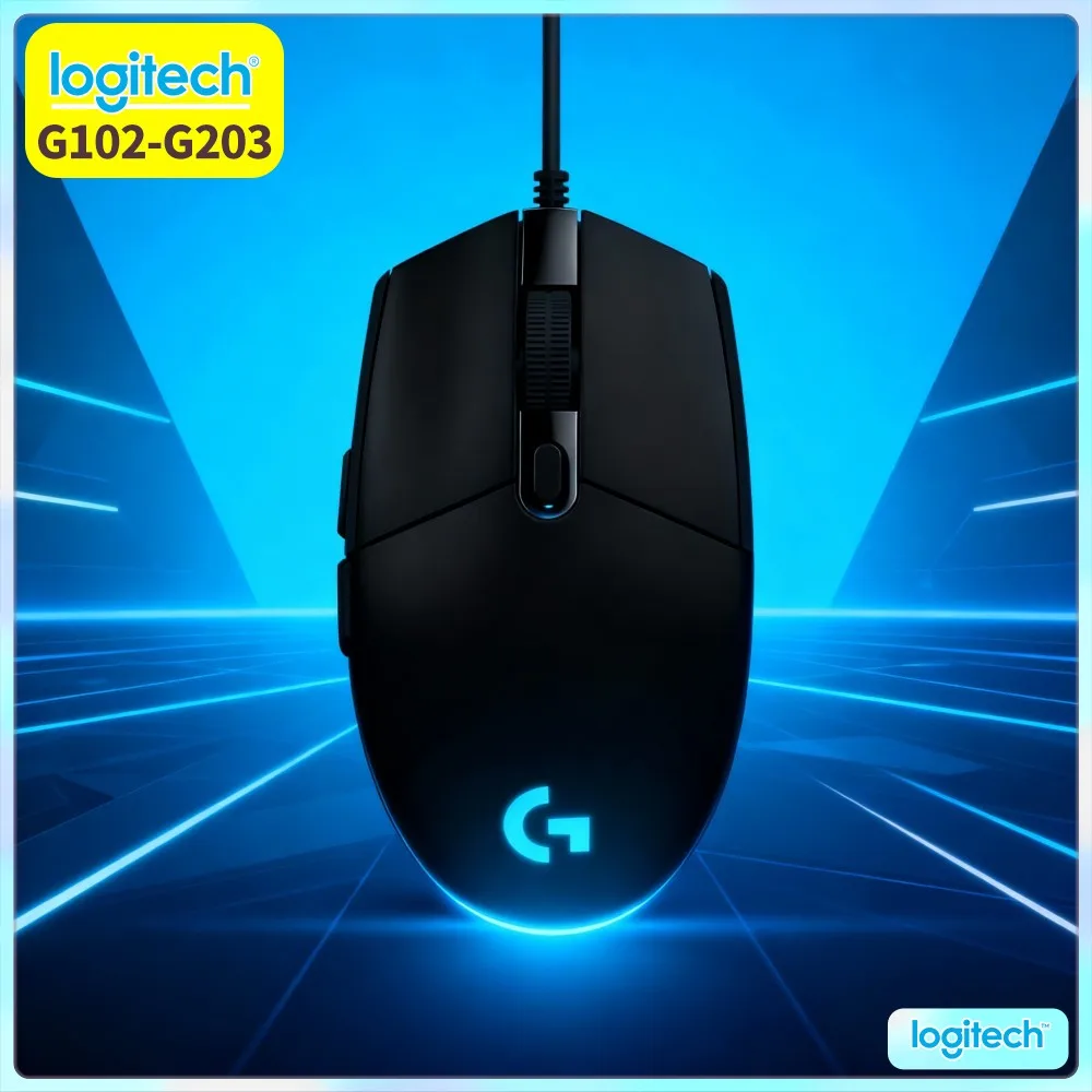Logitech G102 Prodigy Gaming Mouse, 1Ms Response, HERO Sensor, RGB Backlit, 6 Buttons For RTS Games