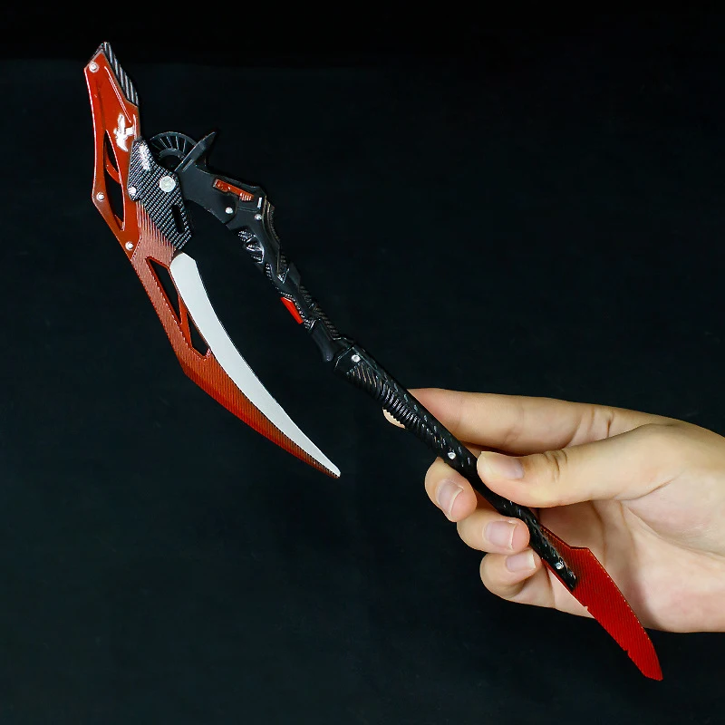 28cm Reaper Sickle Anime Figure Game Peripheral Metal Model Craftsmanship Desktop Decoration Ornaments Birthday Gift Toys