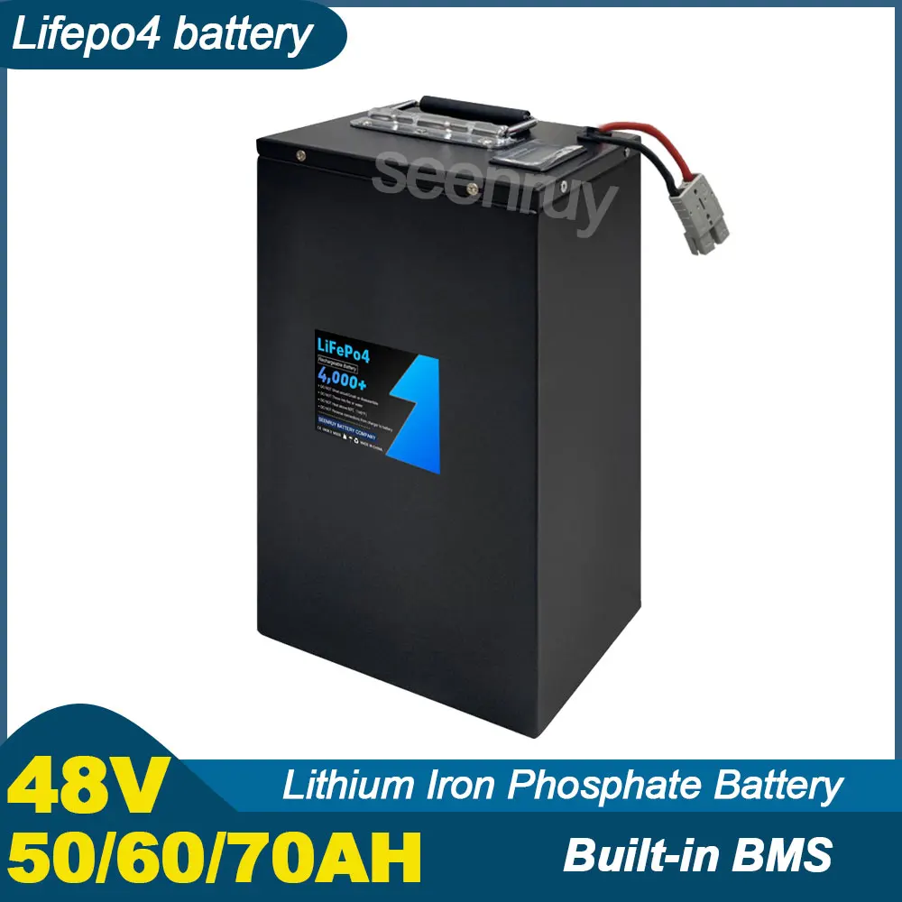 48V 50AH 60AH 70AH Lifepo4 With 80A 150A Charger Lithium Iron Phosphate Battery Perfect For Quadricycle Ebike Tricycle Scooter