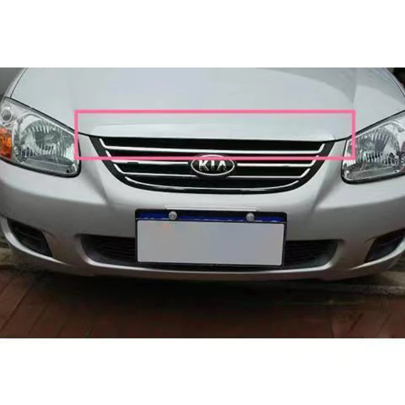 for Kia Cerato 2007 2008 2009 ABS Chrome-plated Center Grid Cover Bright Strip Car Styling Accessories Front Grille Decoration