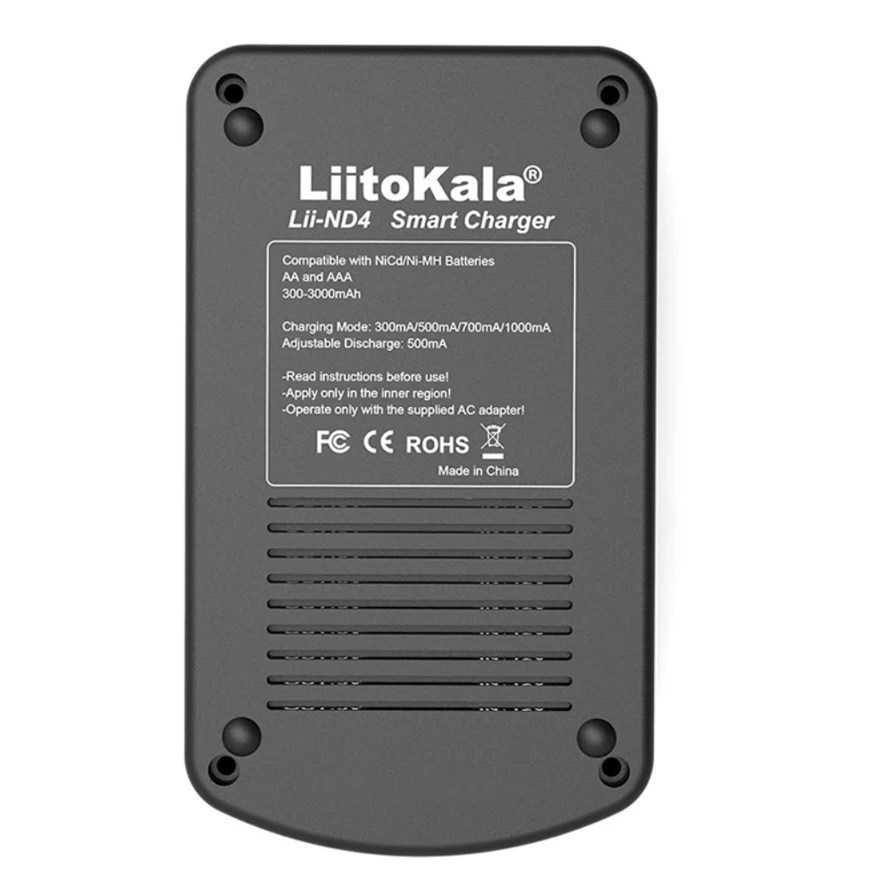 LiitoKala Lii-ND4 NiMH/ acd charging Aa screen Aaa and test battery capacity for 1.2v Aaa and 9V 5th charger Discharge test