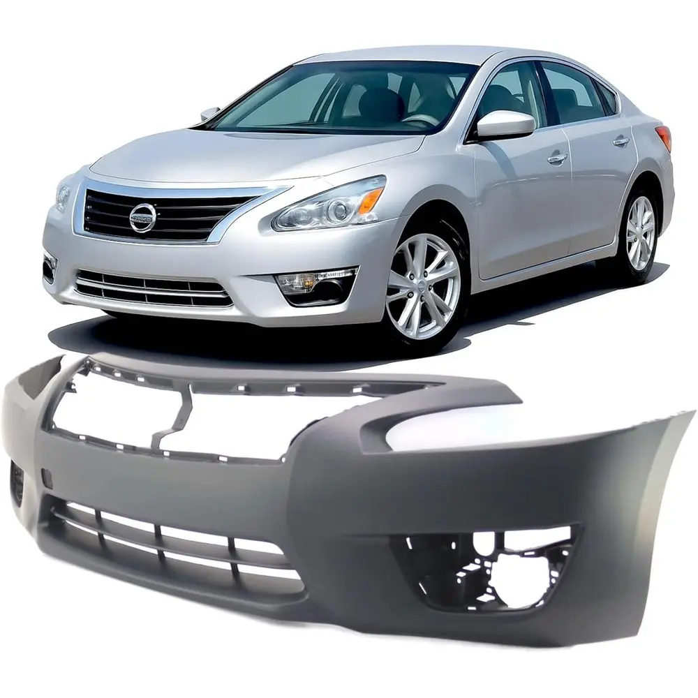 

Primed Front Bumper Cover with Fog Light Holes for 2013-2015 Nissan Altima SL S SV Models