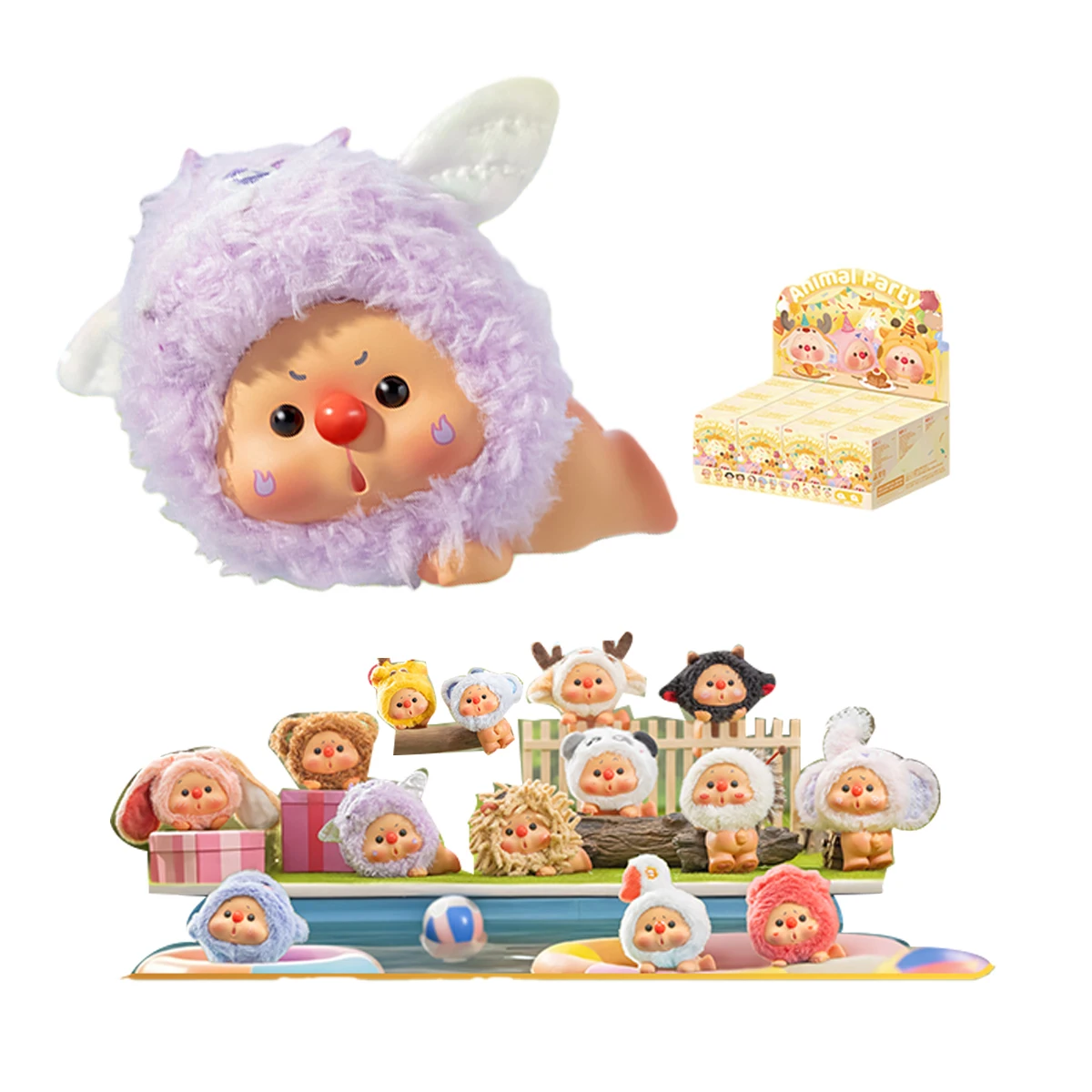 HIPLAY JOTOYS OYO série de fête animale Mini ensemble figurine de boîte aveugle