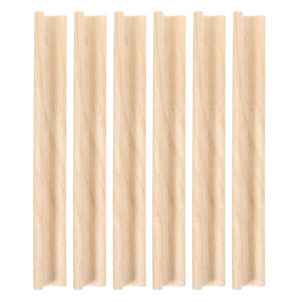 

6Pcs Unfinished Wooden Letter Bases Crafts Domino Racks Board Game Tile Holders DIY Display Tray 19cm Wooden Mahjong Trays