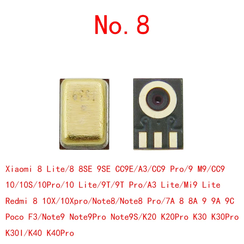 Microfone Interno para Xiaomi, Transmissor de Microfone, 10 Pro, 9, SE, T, CC9, 6, 6X, 5, 4, Max 2, Redmi Note 11, 10, 9 S, 8, 7, K20, K30, K40, 20