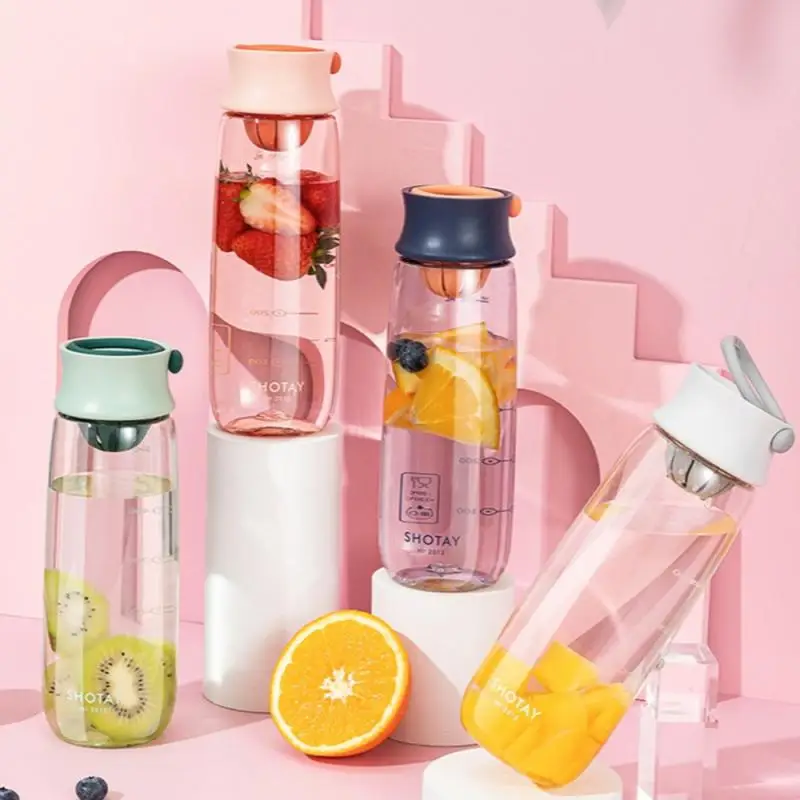 Transparent Water Bottle Portable Sport Bottle for Drinking Kitchen Tools 610ML Water Bottles for School Gym Travel Girl and Boy