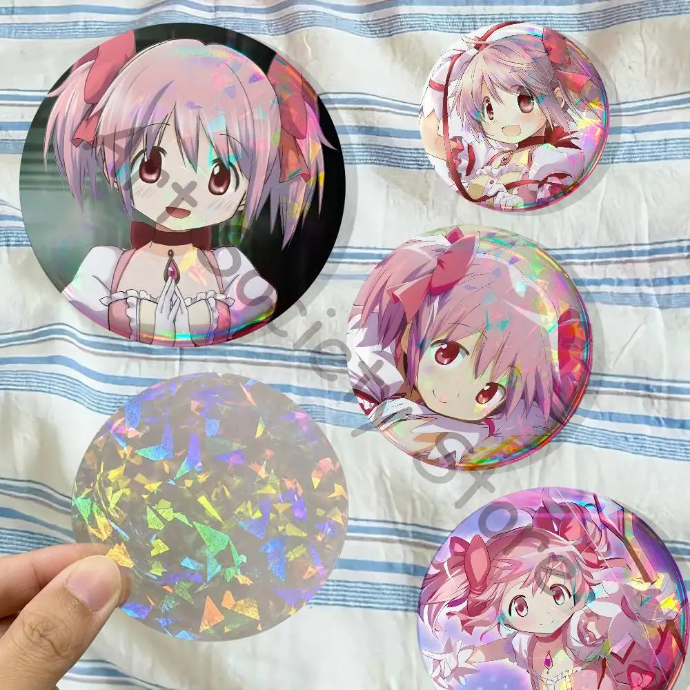 P-Puella Magi K-Kaname Madoka Badges Creative Tinplate Button Pins Brooch Badge Clothes Backpack Jewelry Gift Fan Merchandise