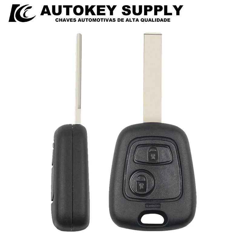 Autokey 교체 자동차 키 케이스 쉘, 푸조 307, 시트로엥 C2 C3 C4 C6 용, 2 버튼 공급